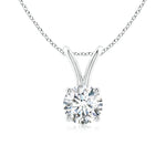 Load image into Gallery viewer, Prong-Set Round Lab-Grown Diamond Solitaire V-Bale Pendant
