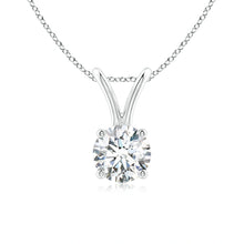 Prong-Set Round Lab-Grown Diamond Solitaire V-Bale Pendant