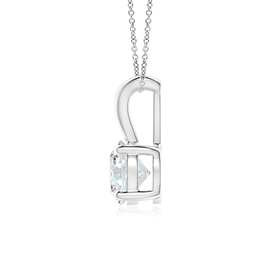 Prong-Set Round Lab-Grown Diamond Solitaire V-Bale Pendant