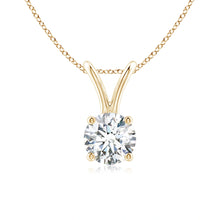 Prong-Set Round Lab-Grown Diamond Solitaire V-Bale Pendant