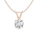 Load image into Gallery viewer, Prong-Set Round Lab-Grown Diamond Solitaire V-Bale Pendant
