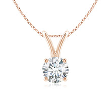 Prong-Set Round Lab-Grown Diamond Solitaire V-Bale Pendant