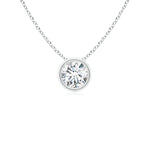 Load image into Gallery viewer, Lab-Grown Bezel-Set Round Diamond Solitaire Pendant
