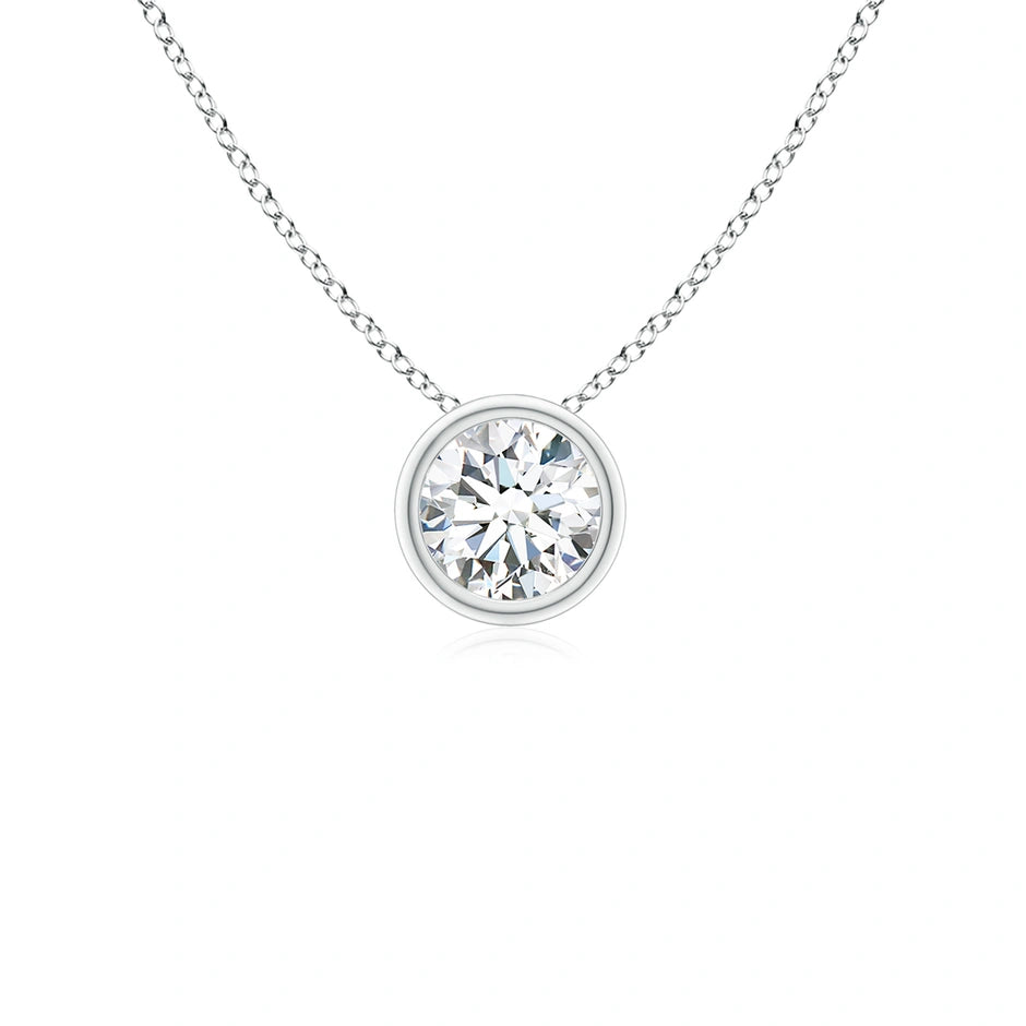 Lab-Grown Bezel-Set Round Diamond Solitaire Pendant