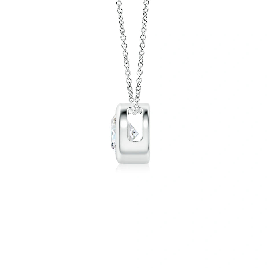 Lab-Grown Bezel-Set Round Diamond Solitaire Pendant