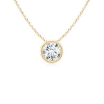 Load image into Gallery viewer, Lab-Grown Bezel-Set Round Diamond Solitaire Pendant
