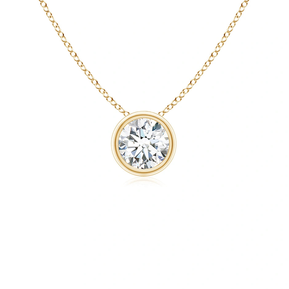Lab-Grown Bezel-Set Round Diamond Solitaire Pendant