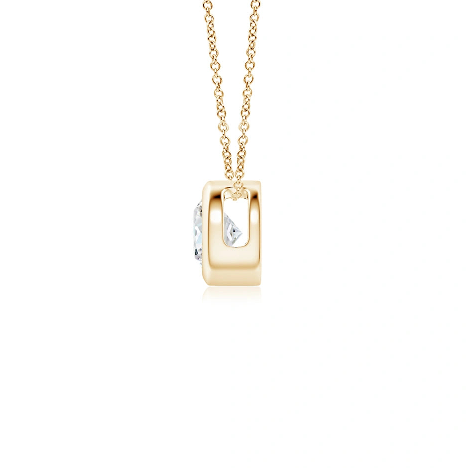 Lab-Grown Bezel-Set Round Diamond Solitaire Pendant