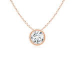 Load image into Gallery viewer, Lab-Grown Bezel-Set Round Diamond Solitaire Pendant
