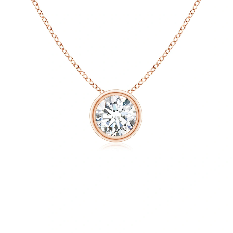 Lab-Grown Bezel-Set Round Diamond Solitaire Pendant