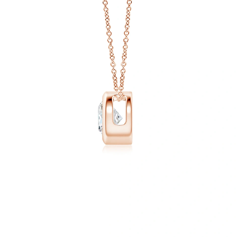 Lab-Grown Bezel-Set Round Diamond Solitaire Pendant