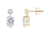 Load image into Gallery viewer, Prong-Set Oval and Round Lab-Grown Diamond Drop Earrings
