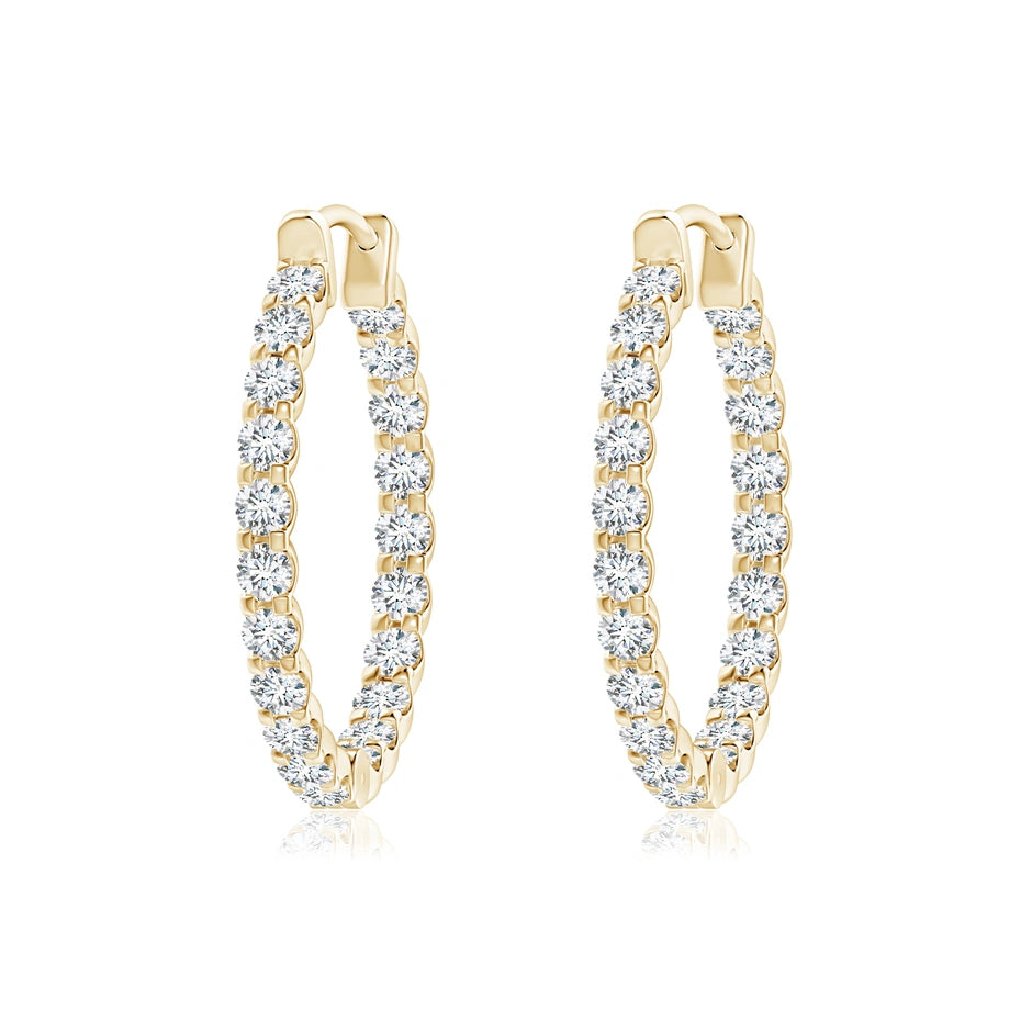 Prong-Set Round Lab-Grown Diamond Inside Out Hoop Earrings