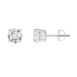 Load image into Gallery viewer, Lab-Grown Vintage Style Round Diamond Solitaire Stud Earrings
