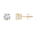 Load image into Gallery viewer, Lab-Grown Vintage Style Round Diamond Solitaire Stud Earrings
