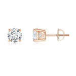 Load image into Gallery viewer, Lab-Grown Vintage Style Round Diamond Solitaire Stud Earrings
