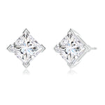 Load image into Gallery viewer, V-Prong Set Princess-Cut Lab-Grown Diamond Stud Earrings
