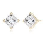 Load image into Gallery viewer, V-Prong Set Princess-Cut Lab-Grown Diamond Stud Earrings
