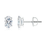 Load image into Gallery viewer, Lab-Grown Oval Diamond Solitaire Stud Earrings

