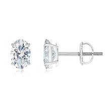 Lab-Grown Oval Diamond Solitaire Stud Earrings