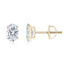 Lab-Grown Oval Diamond Solitaire Stud Earrings