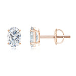 Load image into Gallery viewer, Lab-Grown Oval Diamond Solitaire Stud Earrings
