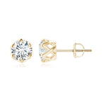 Load image into Gallery viewer, Lab-Grown Six Prong-Set Diamond Solitaire Filigree Stud Earrings
