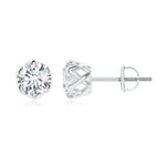 Load image into Gallery viewer, Lab-Grown Six Prong-Set Diamond Solitaire Filigree Stud Earrings

