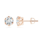 Load image into Gallery viewer, Lab-Grown Six Prong-Set Diamond Solitaire Filigree Stud Earrings
