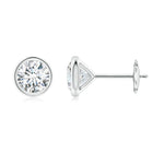 Load image into Gallery viewer, Lab-Grown Bezel-Set Diamond Martini Stud Earrings
