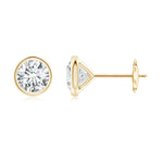Load image into Gallery viewer, Lab-Grown Bezel-Set Diamond Martini Stud Earrings
