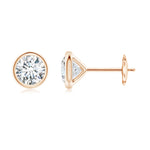 Load image into Gallery viewer, Lab-Grown Bezel-Set Diamond Martini Stud Earrings
