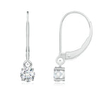 Load image into Gallery viewer, Lab-Grown Round Diamond Leverback Earrings
