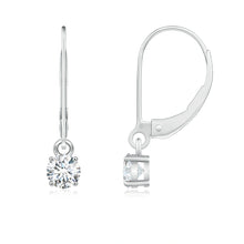 Lab-Grown Round Diamond Leverback Earrings