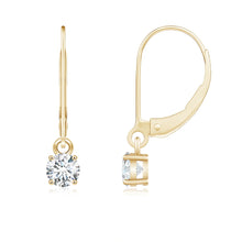 Lab-Grown Round Diamond Leverback Earrings