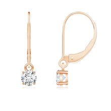 Lab-Grown Round Diamond Leverback Earrings