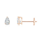 Load image into Gallery viewer, Lab-Grown Pear-Shaped Diamond Solitaire Stud Earrings
