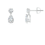 Load image into Gallery viewer, Lab-Grown Pear-Shaped Diamond Drop Earrings
