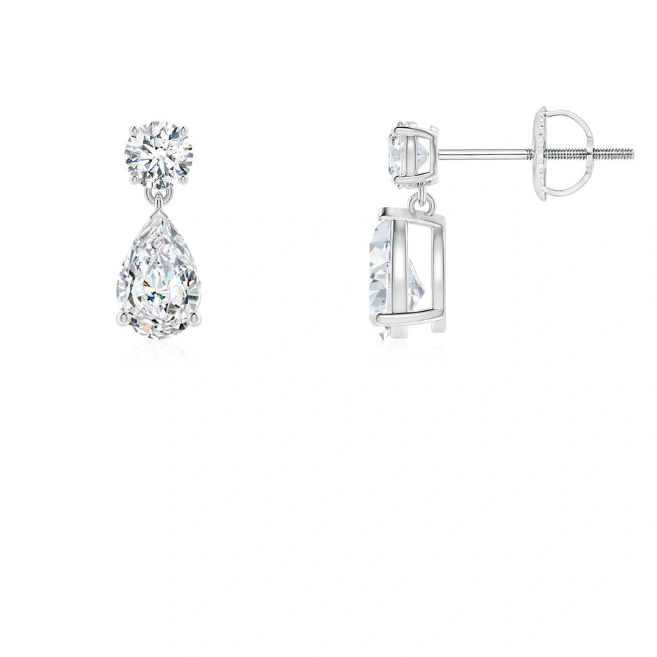 Lab-Grown Pear-Shaped Diamond Drop Earrings