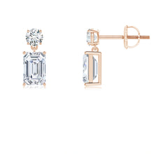 Lab-Grown Emerald-Cut Diamond Drop Earrings