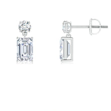 Lab-Grown Emerald-Cut Diamond Drop Earrings