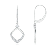 Lab-Grown Prong-Set Diamond Rhombus Drop Earrings