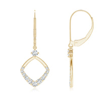 Lab-Grown Prong-Set Diamond Rhombus Drop Earrings