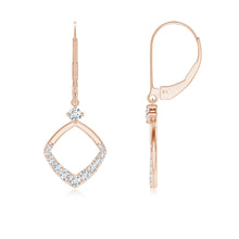 Lab-Grown Prong-Set Diamond Rhombus Drop Earrings