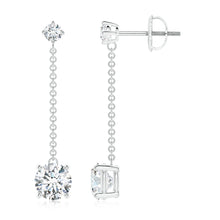 Lab-Grown Yard Chain Diamond Drop Earrings