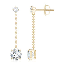 Lab-Grown Yard Chain Diamond Drop Earrings