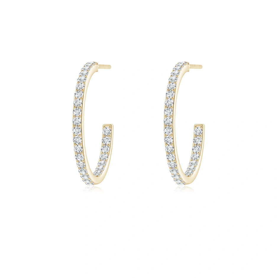 Lab-Grown Inside-Out Single Line Diamond Hoop Earrings