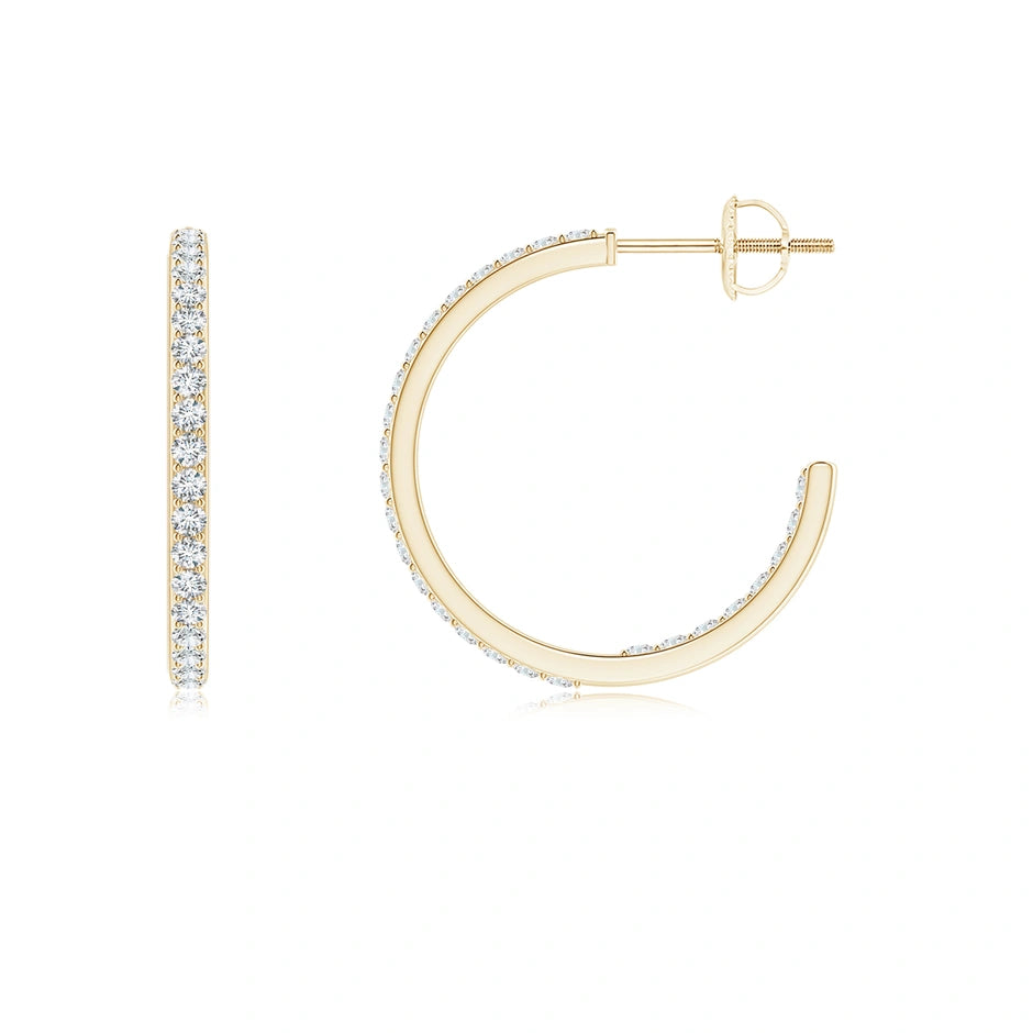 Lab-Grown Inside-Out Single Line Diamond Hoop Earrings