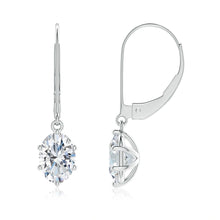 Lab-Grown Oval Diamond Leverback Drop Earrings