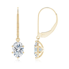 Lab-Grown Oval Diamond Leverback Drop Earrings